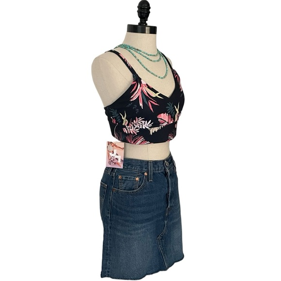 Joy Lab Multicolor Tropical Print Sports Bra With Removable Cups - Large -NWT - Picture 3 of 7